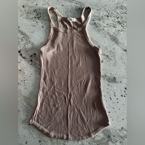 LNA Skinny Racer Ribbed Tank S Brown